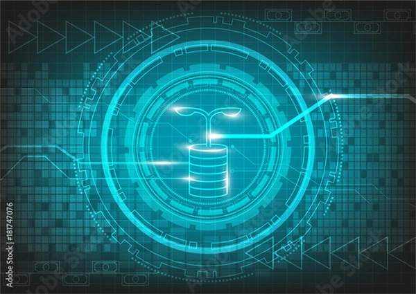 Obraz Ikona inwestycji w tle technologii cyfrowej
