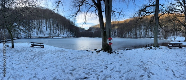 Fototapeta Soderasen National Park in Sweden during winter season.
