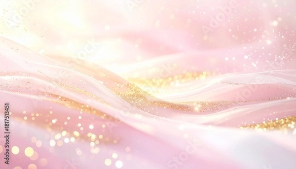 Obraz 淡いパステルピンクから白へと優しく溶けるグラデーションに、柔らかな金のスパークルが漂う新年ムードの背景素材です。
穏やかな光が金粒子をふんわり照らし、温かく優しい新春の空気感を演出します。
柔和な色調がテキストや料理・商品ビジュアルを明るく引き立てます。