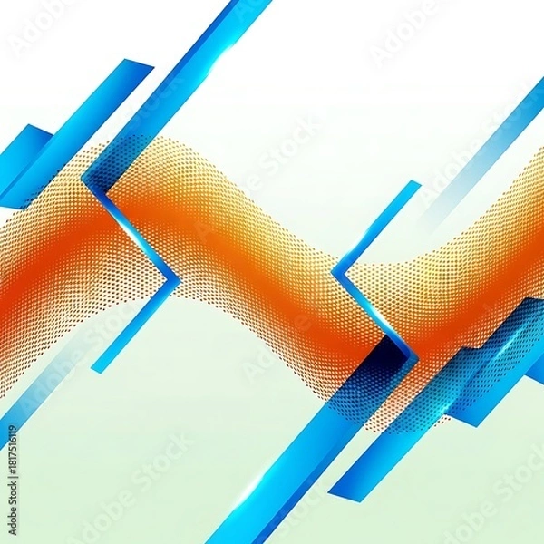 Obraz Vibrant abstract design with geometric shapes and halftone gradient