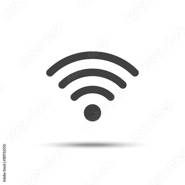 Fototapeta Wifi icon vector, wireless network symbol isolated on white background
