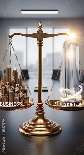 Obraz Balance of Business Success and Ethical Principles A Symbol of Corporate Responsibility and Integrity
