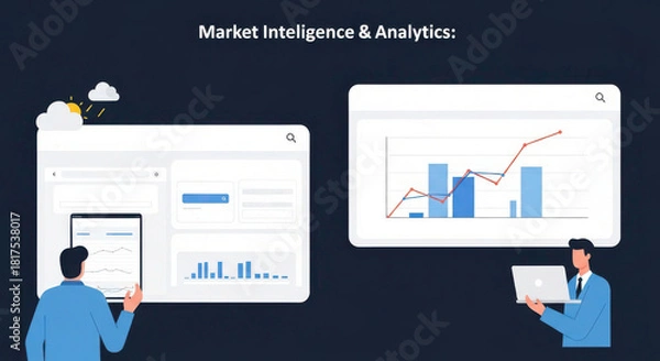 Fototapeta Analyze market demand with weather forecasts and supply chain analytics