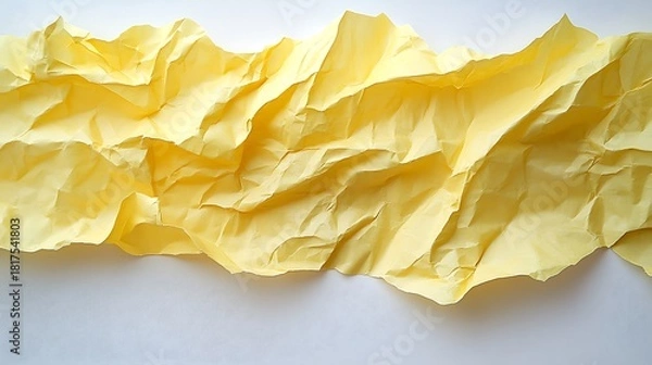 Obraz Abstract crumpled yellow paper texture creating dynamic patterns and shadows for backdrops, banners, or creative projects bringing a vibrant, modern feel