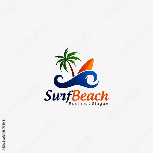 Obraz Beach Surf Logo Template