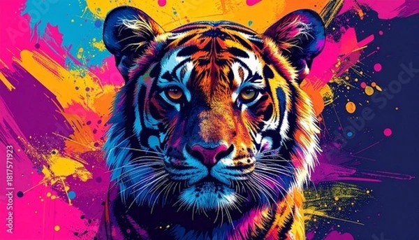 Fototapeta Experience the mesmerizing world of animal pop art design! Dive into a vibrant realm