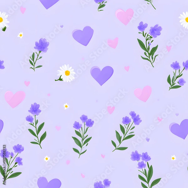 Fototapeta Flat seamless pattern background, generation AI 