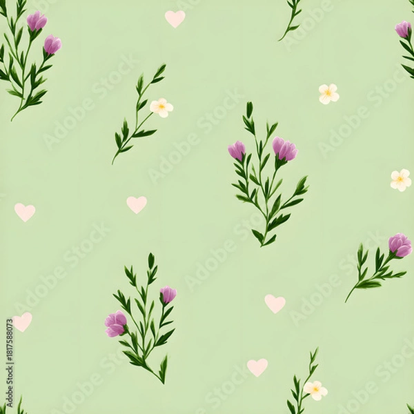 Fototapeta Flat seamless pattern background, generation AI 