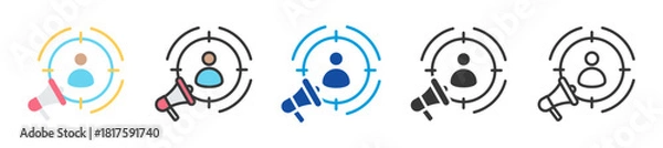 Obraz target audience icon set multi style various collection