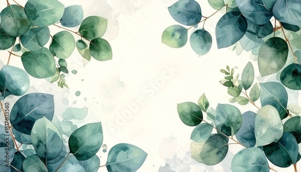 Fototapeta abstract background with leaves, blue and green leaves, green leaves background, 