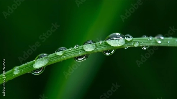 Obraz water drops on a grass 