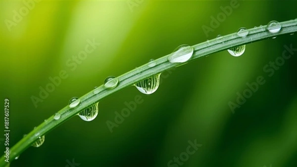 Obraz water drops on a grass 