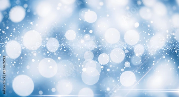 Fototapeta Blue bokeh lights background with light rays