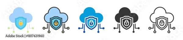 Obraz cyber security icon set multi style various collection