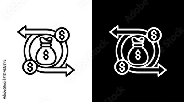 Obraz Cashflow With Icon Set Design
