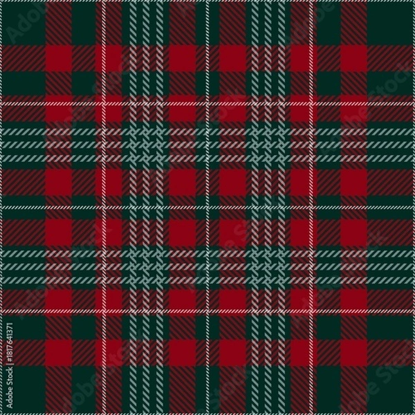 Obraz Tartan seamless pattern, green and red can be used in fashion decoration design. Bedding, curtains, tablecloths