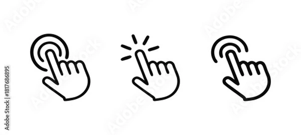 Obraz Click hand cursor icon set

