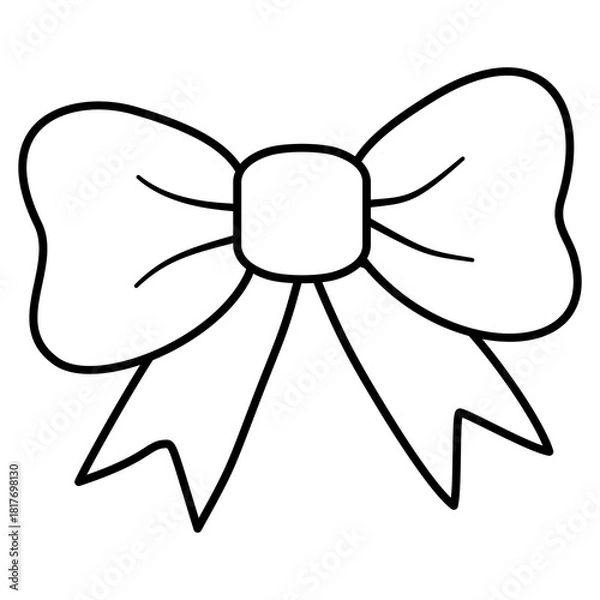 Obraz Christmas bow and ribbon gift decoration symbol vector illustration design on white