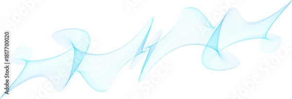 Fototapeta Abstract colorful flowing wave lines isolated on white background. Wave lines flowing dynamic colorful blue. Tech abstract wave