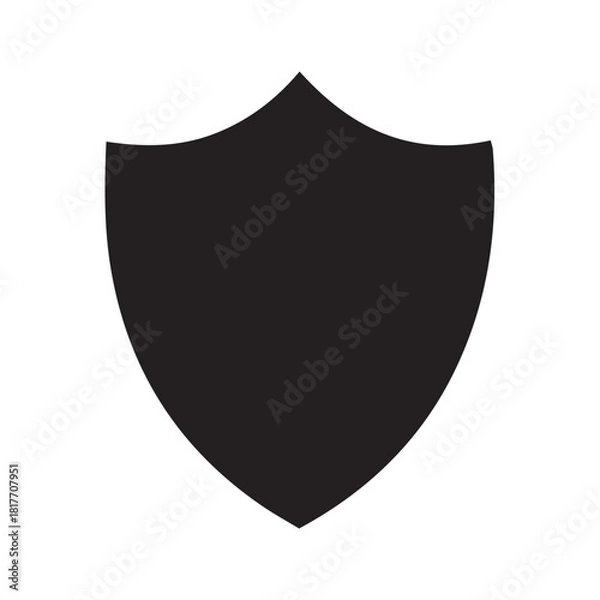 Fototapeta black shield isolated on white background