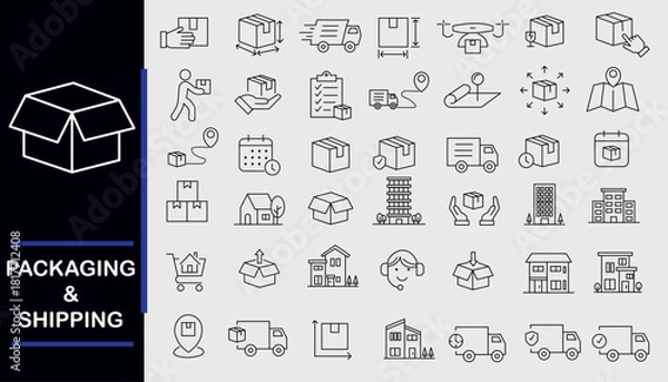 Obraz packaging and shipping icons