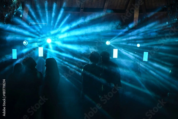 Obraz ragazzi ballano in una discoteca illuminati dai faretti