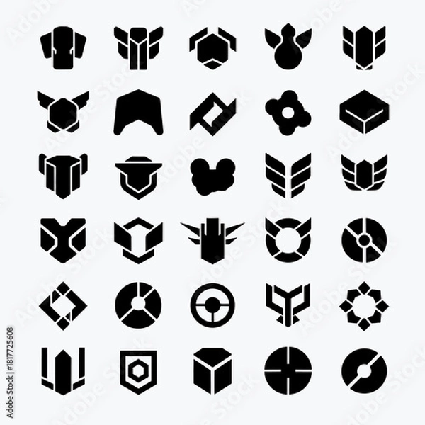 Obraz Unique collection of bold geometric symbols for modern logo designs