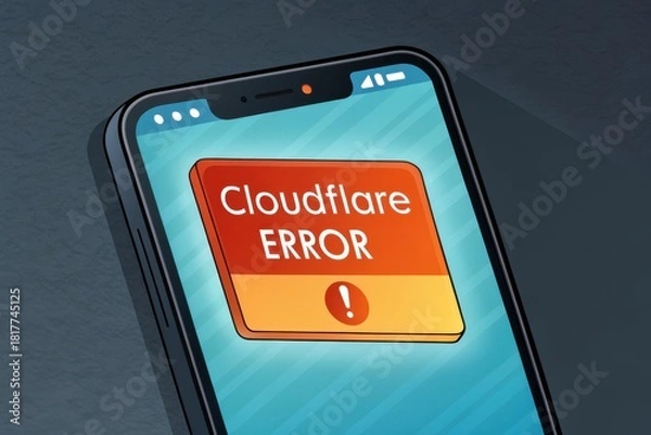Obraz Smartphone showing Cloudflare Error message on the screen