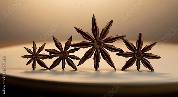 Obraz Elegant Still Life of Star Anise Spices on a Plate