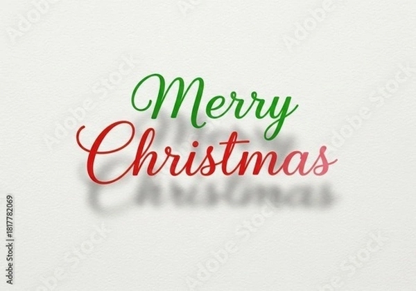 Obraz Merry christmas greeting script red green white texture