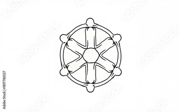 Obraz Stylized continuous line drawing illustration of connected human figures forming a unity circle, symbolizing teamwork, community, and togetherness in a minimalist design. High quality