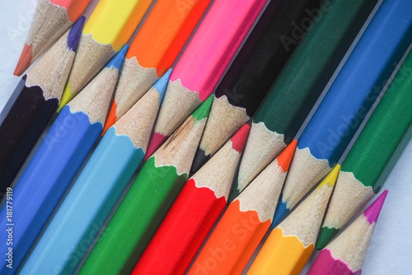 Fototapeta Colored pencils. Abstract colored background.
