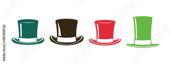 Fototapeta Tophat vector icons set against a white backdrop