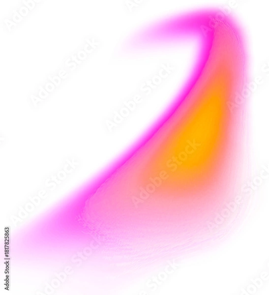 Fototapeta Vibrant smooth gradient abstract swoosh in pink and orange