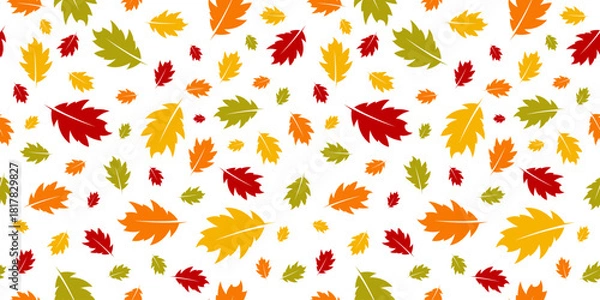 Fototapeta autumn leaves seamless pattern design