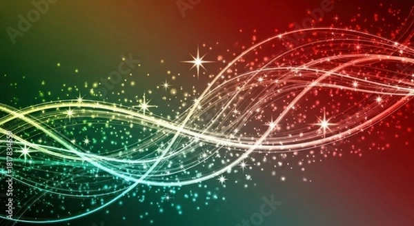 Obraz Abstract background with glowing lines and sparkling stars perfect for design projects and
