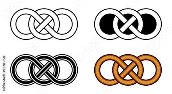 Obraz Infinity Knot With Circle in the middle Decorative Ornament Vector Illustration