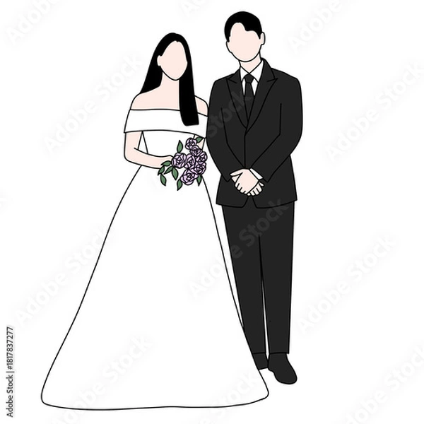 Fototapeta bride and groom with hands