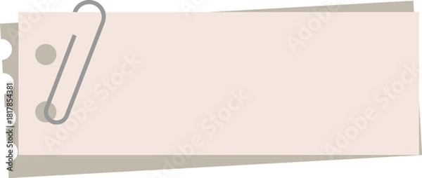 Fototapeta Two Small Blank Memo Papers with Silver Paper Clip - SVG Vector Illustration