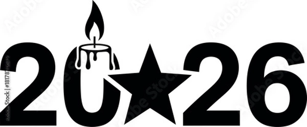 Fototapeta Vector Illustration of 2026 Year Design with Star and Abstract Element for Future Events and Planning