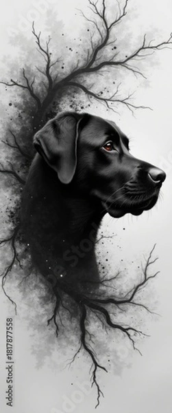 Fototapeta minimal geometric collection with coloured, pupil, tissue, labrador, togetherness, difficulty, highrise