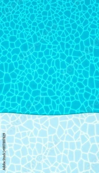 Fototapeta Empty swimming pool with clear blue water, pristine and ready,  aquatic,  health