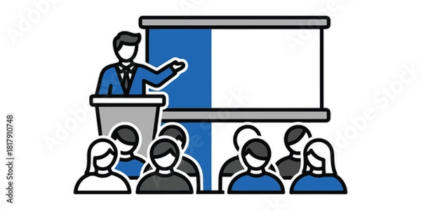 Fototapeta Presentation with audience isolated on