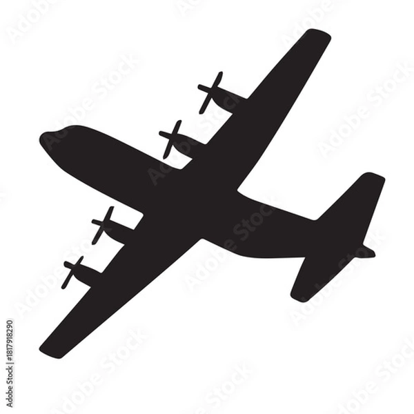 Obraz military cargo airplane transportation vector