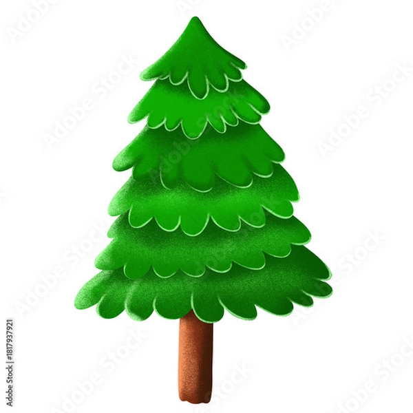 Obraz Christmas tree isolated on white illumination 