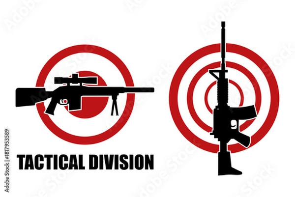 Obraz tactical weapon logo brand design vector