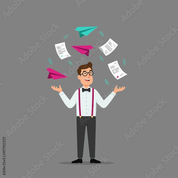 Obraz The Ultimate Multitasker Juggling Papers and Projects