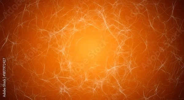 Fototapeta Orange Background with Abstract White Fibrous Texture