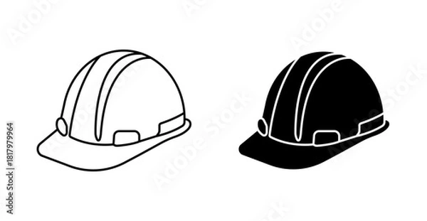Obraz Construction Helmet Icon, Safety Hard Hat Vector for Worker
