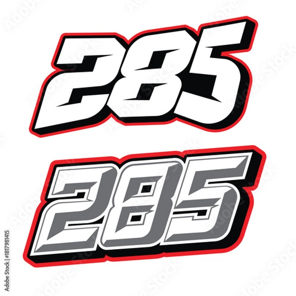 Obraz race number 285 logo template vector